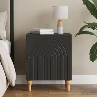 Image de vidaXL Table de chevet noire 43 x 34,5 x 50 cm en aggloméré