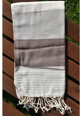 Imagen del producto de Toalla peshtemal Rainbow, color beige