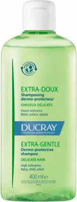 A bottle of Ducray Extra-Gentle Dermo-protective Shampoo for Delicate Hair.