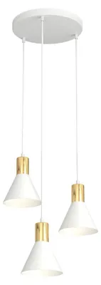 Obrázok produktu pre Závesná lampa Rosa z bielej ocele so zlatými akcentmi