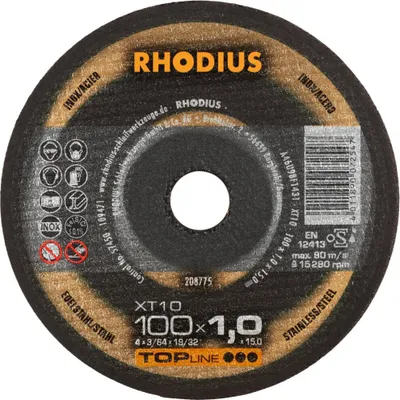 Produktbild von RHODIUS TOPline XT10 Extradünne Trennscheibe 100 x 1,0 x 15,00 mm 25 Stk