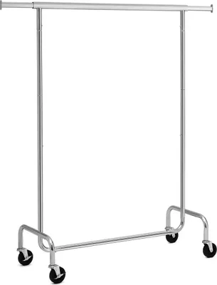 Produktbild von In And OutdoorMatch Kleiderständer Krigos - Auf Rädern - Silbernes Metall - Kleiderschrank - Kleiderschrank-Organizer - Schlafzimmer - 130 kg