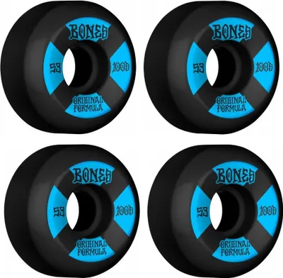 Image de Bones Wheels 100's Black-Blue V5 Sidecut 53mm