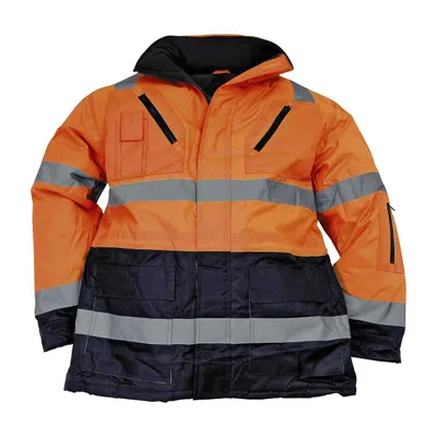 Produktbild von Warnschutz Parka Jacke EN471 Warnorange Marine Größe XXXL