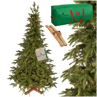 Produktbild von Royal Trees® Weihnachtsbaum 180 cm – Premium künstlicher Fichtebaum, dichter realistischer Christbaum | Deluxe Tannenbaum wie echt inkl. Ständer