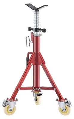 Immagine prodotto di Supporto per tubi a forma di V - Regolabile da 71 a 131 cm - Acciaio - Con ruote girevoli