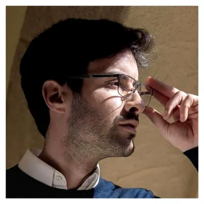 Produktbild von Blaulichtfilterbrille für Herren, rahmenlose Lesebrille mit Metallgestell, Sport-Computerbrille