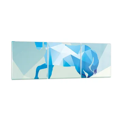 Produktbild von Bilder auf glas - Pferd Illustration modern Grafik - 150x50cm - Glasbilder - Wandbilder - Kunstdruck - zum Aufhängen bereit - Wanddekoration aus Glas - Glas Bilder - Wandbild auf Glas - GCA150x50-2814