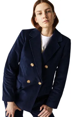 Produktbild von Damen-Sakko Lacoste, gerade, marineblau, Cord M