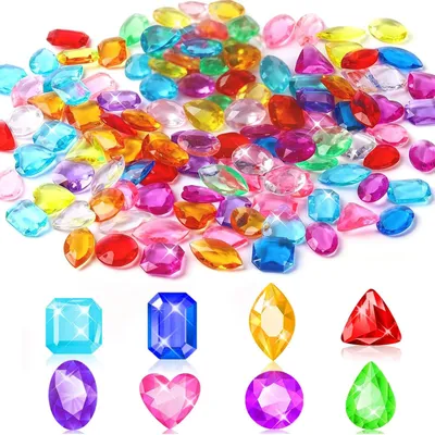 Productafbeelding van Acrylstenen - Kleurrijke kristallen met een diamantachtige uitstraling - Decoratie voor vazen en tafels - 100 stuks, onregelmatige vorm