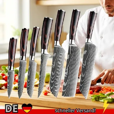 Produktbild von Professionelle Damaskus Küchenmesser Japanisches Santoku Hackmesser