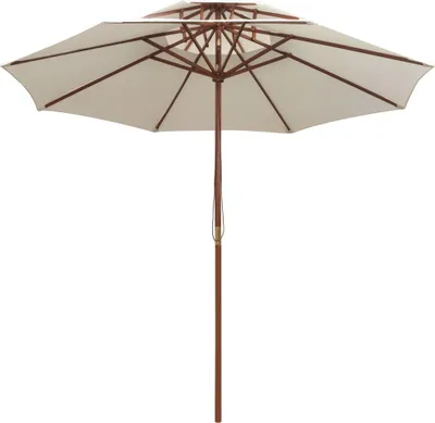 Obrázek produktu pro vidaXL Dvoupatrový slunečník 270×270 cm Dřevěná tyč Cream White