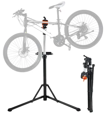 Immagine prodotto di VEVOR Cavalletto per riparazioni di biciclette Cavalletto per riparazioni di biciclette, cavalletto di montaggio per carichi pesanti 30 kg, 102-160 cm Cavalletto per biciclette regolabile in altezza con testa di fissaggio rotante a 360°
