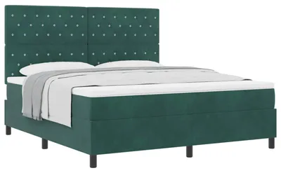Immagine prodotto di Letto a molle con materasso verde scuro 180 x 200 cm in velluto