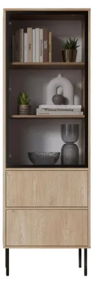 Produktbild von MIRJAN24 Vitrine Domi 60 mit eins Drehtüren (Farbe: Eiche Cremona)