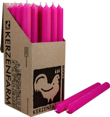 Produktbild von 25 Stabkerzen Neon Pink 250 x 22 mm Kerzenfarm Kerzen Candle