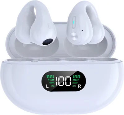 Bluetooth Kopfhörer - Leicht, Open-Ear-Design, Bluetooth 5.3, Hi-Fi Stereo, IPX5 Schweißfest - Ideal für Sport & Outdoor (Weiß)