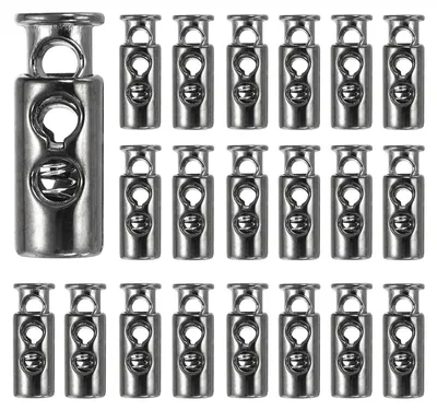 35 Stück Kunststoff-Federkordelstopper, schwarz, 24 x 9 mm