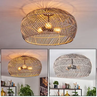 Produktbild von Chadid Deckenlampe aus Metall/Bambus in Schwarz/Natur