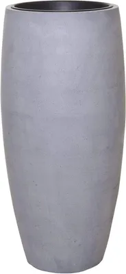 Produktbild von VIVANNO Pflanzkübel Fiberglas OPUS Rund, Betongrau Beton-Design - 37x80 cm