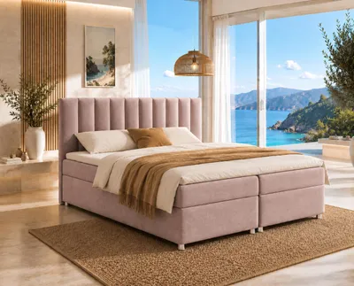 Produktbild von Best for Home Boxspringbett mit Bettkasten Trinity K-10 Bonellfederkern inkl. Topper, mit Lieferung, Aufbau & Entsorgung 160x200-Rosa