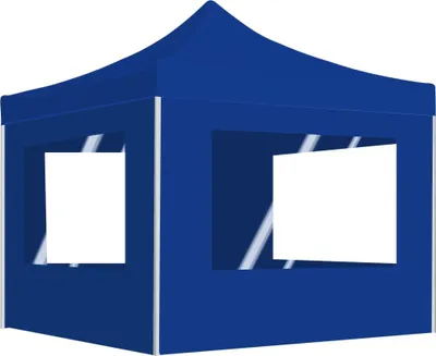 Produktbild von Profi-Partyzelt Faltbar mit Wänden Aluminium 2×2m Blau