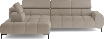 Produktbild von DomoHome Ecksofa PLAZA-L Stoff SOLAR Eckcouch Inkl. Mit Bequemer, Flauschiger Rückenlehne / Longchair Links / Industrial Style / L-Form Links | 300x99x216 cm | CREME