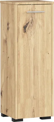 Image de Armoire de salle de bain, 30 cm de large, meuble sous-vasque 85 cm de haut, 1 porte, étagère de salle de bain, 2 compartiments