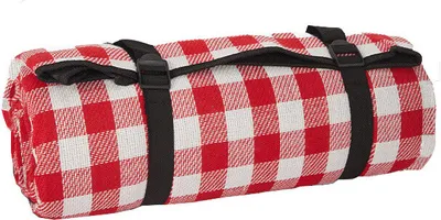 Produktbild von ASKSA Picknickdecke Campingdecke Strand Picknickdecke Wasserdicht Mit Tragegriff Leicht Kompakt Tragbar,Rot-Weiss,Groesse:200x300cm