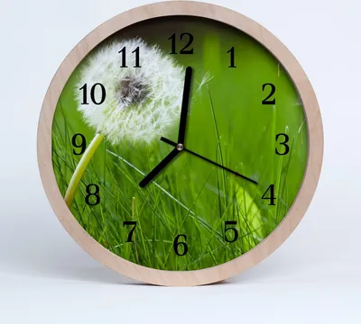 Produktbild von Holzuhr 20fi cm wanduhr - Löwenzahn-Blumen