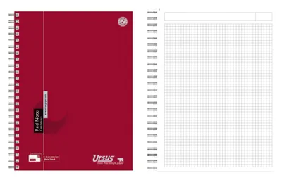 Zdjęcie produktu dla Ursus Basic 608550000 Spiralbuch Red Note A4 80 Blatt 90g/qm 5mm kariert