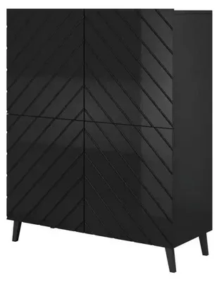 Zdjęcie produktu dla Półka ABETO 100,5 x 40 x 121,5 cm czarny/czarny połysk