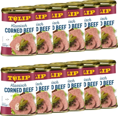 Produktbild von TULIP 12x340g Corned Beef Delikatesse in Konservendose Proteinquelle Rindfleisch