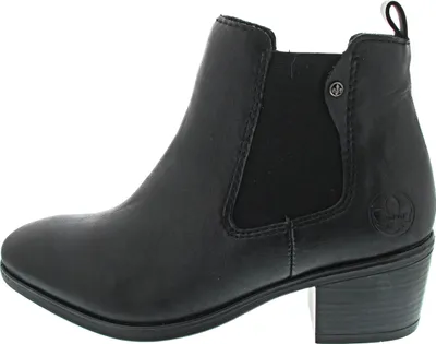 Produktbild von Rieker Damen Stiefelette klassischer Chelsea Boot mit Blockabsatz 73971, Größe:38 EU, Farbe:Schwarz