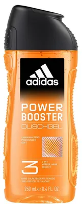 Produktbild von adidas Power Booster 3in1 Duschgel 250 ml für Männer 12er Pack – Reinigung für Körper Haare und Gesicht mit frischem belebendem Duft