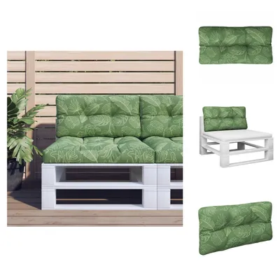 Immagine prodotto di vidaXL Cuscino Pallet motivo foglia 80x40x12 cm in tessuto - Cuscino da seduta