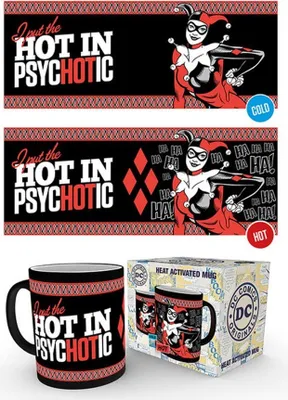 Produktbild von Wärme Becher Harley Quinn Psychotic schwarz 300 ml