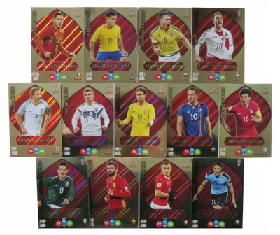 Produktbild von Panini Fifa World Cup Russia 2018 13 Limited Edition Cards: Neymar Jr., Hazard, Pique
