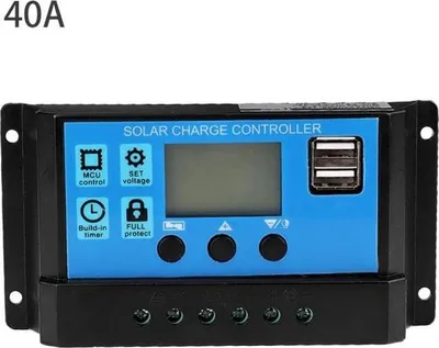 Obrázek produktu pro Solární regulátor nabíjení, automatický regulátor solárního nabíjení, 40A 12V 24V PWM regulátor (40A)