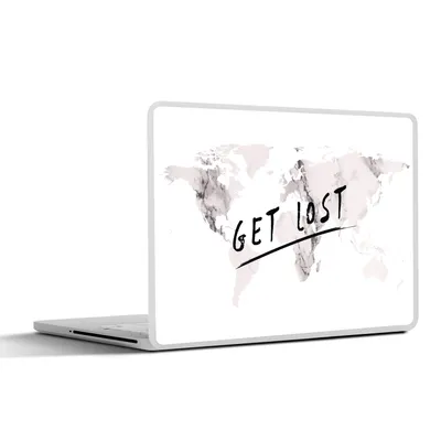 Produktbild von MuchoWow® Laptop Aufkleber Sticker Cover Weltkarte - Marmor - Zitat 30x21 cm - Sticker für Laptop - Selbstklebend