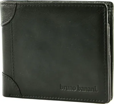 Produktbild von bruno banani Leder Geldbörse Wallet Black schwarz