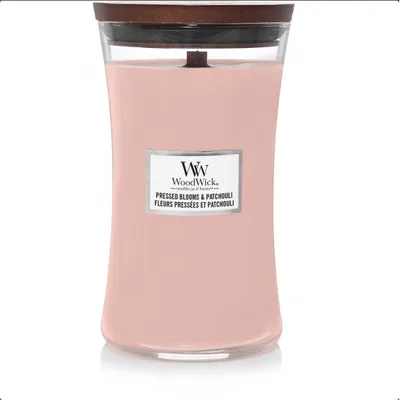 Produktbild von WOODWICK Kerze - GEPRESSTE BLÜTEN & PATCHOULI