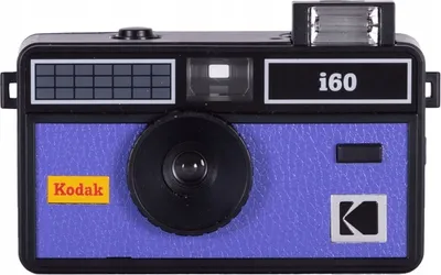 A front view of a Kodak I60 compact film camera.