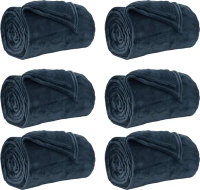 Obrázok produktu pre vidaXL Deky 6 ks Námornícka modrá 130 x 150 cm Fleece