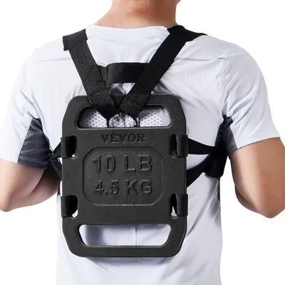 Immagine prodotto di Pesi da zaino VEVOR in ghisa 2 piastre da zaino da 4,5 kg, pesi da zaino per il rucking, piastre da zaino regolabili con cinghie