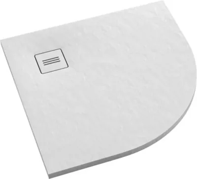 Produktbild von Sellon24® Duschwanne Superflache Acrylwanne Ablaufgarnitur Abdeckplatte Duschtasse Rutschfest Weiß 90x90x3,5 R55 Viertelkreis
