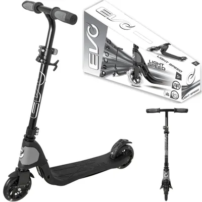 Produktbild von Evo Faltbarer Verstellbarer Kinder-Roller Light Speed Schwarz Leuchtende Räder