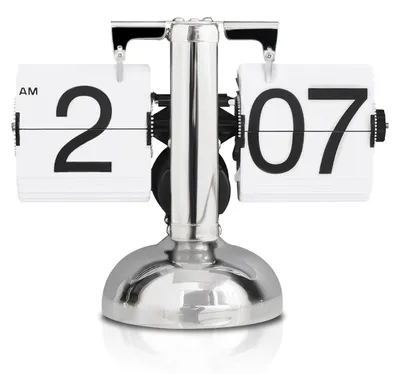 Produktbild von Flip-Schreibtischuhr, Retro-Digital-Flip-Down-Uhr, Retro-Flip-Uhr, Automatisches Drehen Retro-Minimalist-Einfuß-mechanische Auto-Flip-Uhr