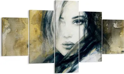Produktbild von Bild auf Leinwand - Leinwandbild - Frau Gesicht Lippen - 125x70cm - Wand Bild - Wanddeko - Leinwanddruck - Bilder - Kunstdruck - Wanddekoration - Leinwand bilder - Wandkunst - EA125x70-4053