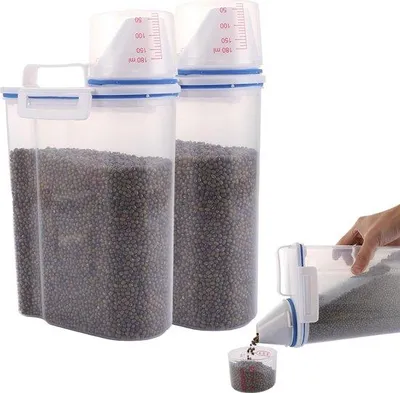 Produktbild von Famanu Vorratsbehälter für Hundefutter, luftdicht, 2 Stück - 2,3 l